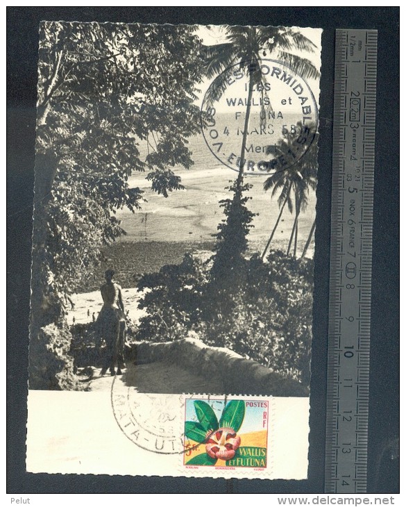 Carte Postale 1958 Wallis Et Futuna  Mata-Utu Cachet Premier Jour - Lettres & Documents