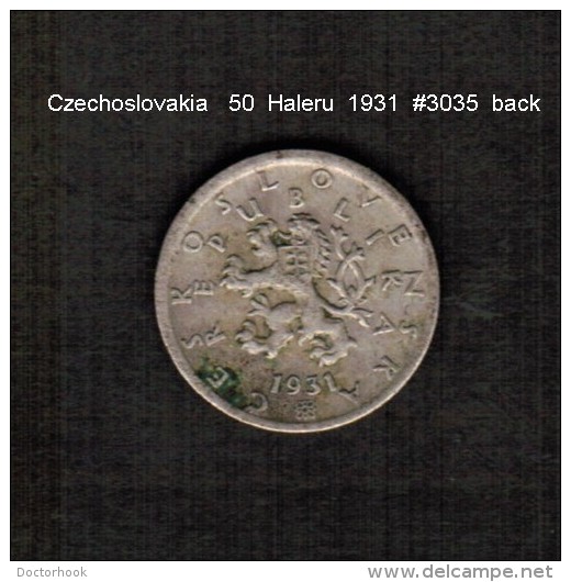 CZECHOSLOVAKIA    50  HALERU  1931  (KM # 2) - Czechoslovakia