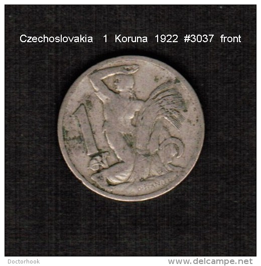 CZECHOSLOVAKIA    1  KORUNA  1922  (KM # 4a) - Tschechoslowakei