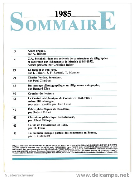 DILIGENCE D´ALSACE N° 33 - Ouvrage Illustré De 64 Pages - Philatélie - Marcophilie - Poste - Télégraphe - Alsace