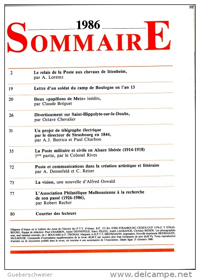 DILIGENCE D´ALSACE N° 34 - Ouvrage Illustré De 64 Pages - Philatélie - Marcophilie - Poste - Télégraphe - Alsace