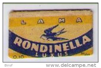 LAMETTA DA BARBA - RONDINELLA LUXUSN - ANNO 1930-40 ( CATALOGO POCO COMUNE) - Hojas De Afeitar