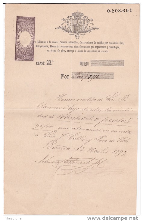01342 Pagares Endosables 1893 - Spanien