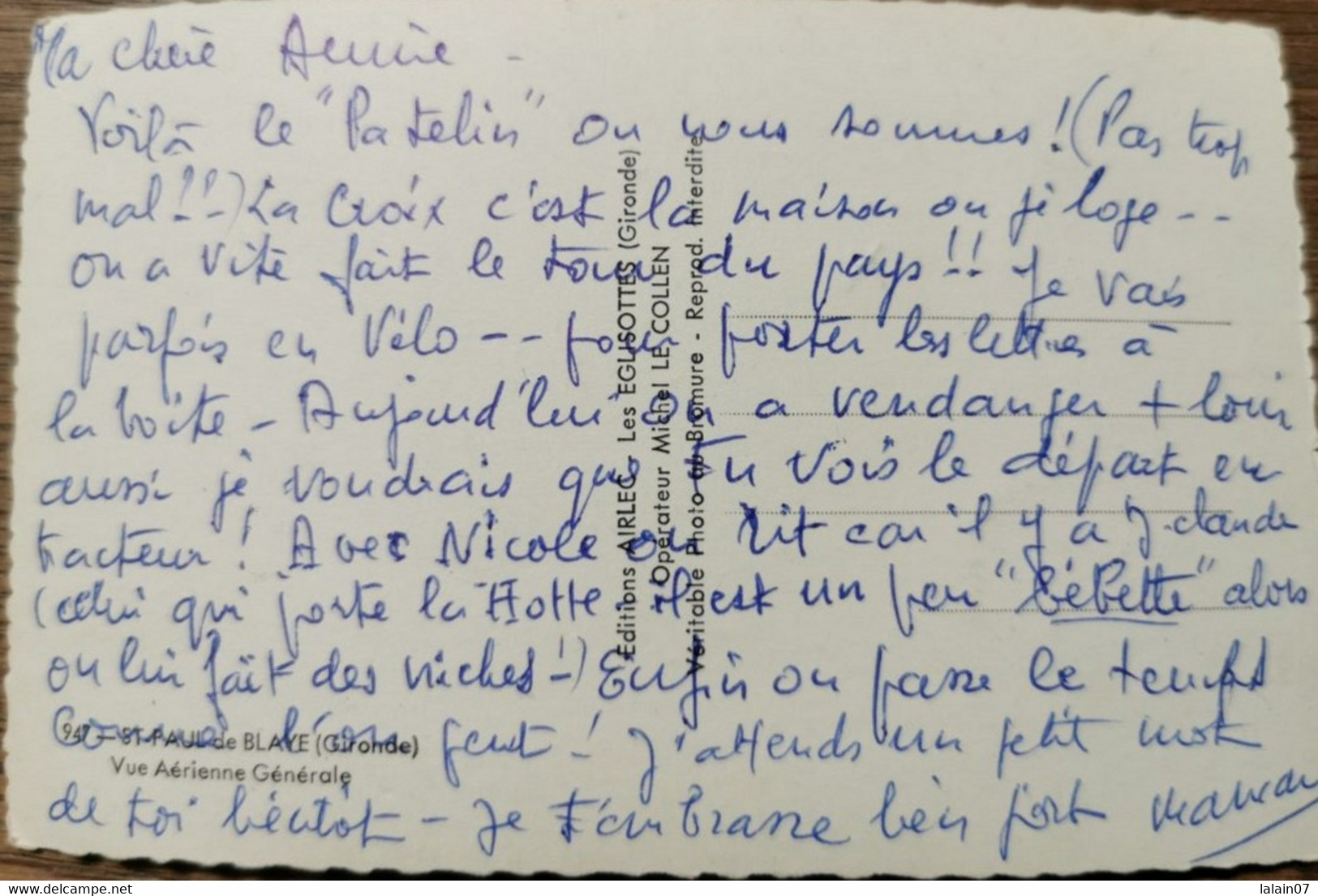 Carte Postale Ancienne : SAINT-PAUL DE BLAYE : Vue Aérienne - Sonstige & Ohne Zuordnung