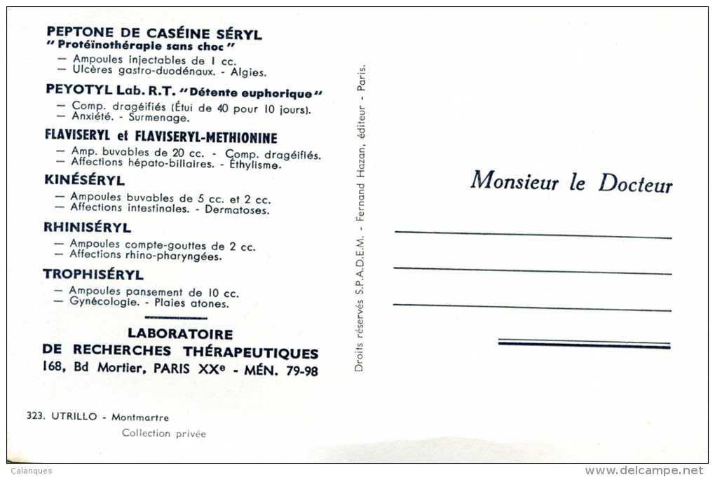 CPA Montmartre - Maurice Utrillo - Carte Correspondance Pharmaceutique - Utrillo