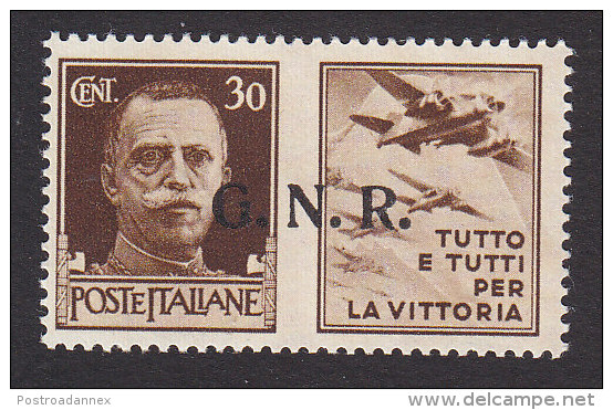 Italian Social Republic, Scott #Unlisted, Mint Never Hinged, Italian Stamps Overprinted, Issued 1943 - Nuovi