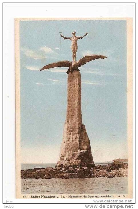 MONUMENT DU SOUVENIR AMERICAIN SAINT NAZAIRE,COULEUR    REF 15083 - Monumenti Ai Caduti