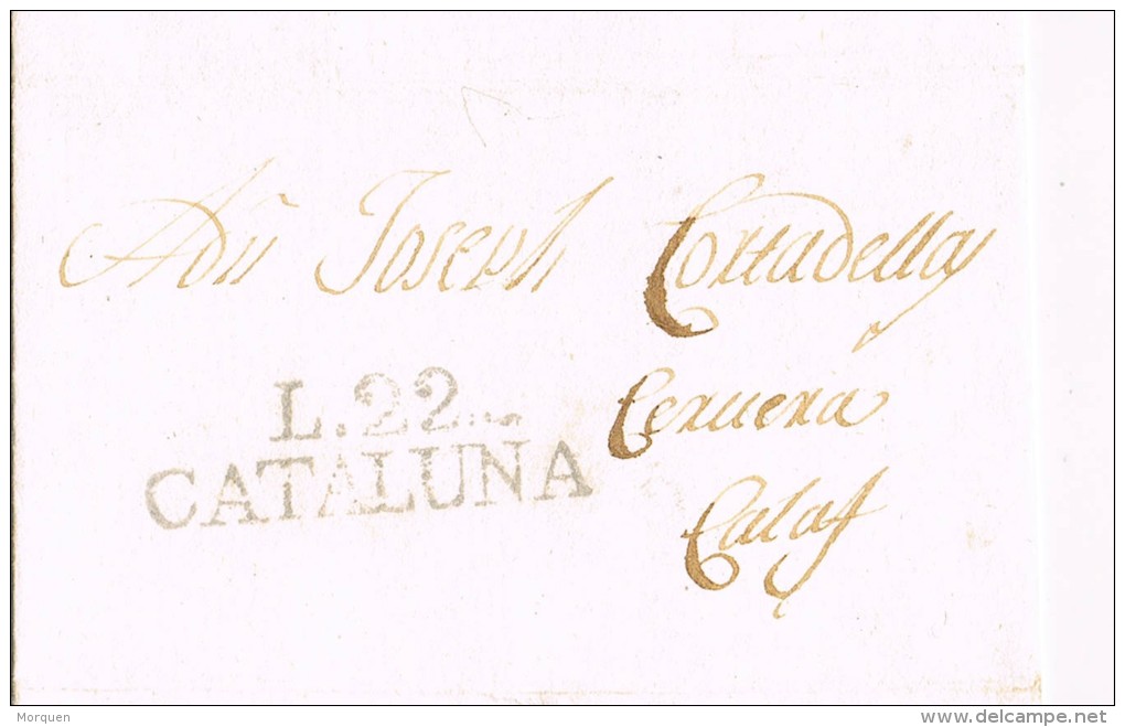 5526  Carta Entera Pre Filatelica GRANADELLA (Lerida)  1809 - ...-1850 Prephilately