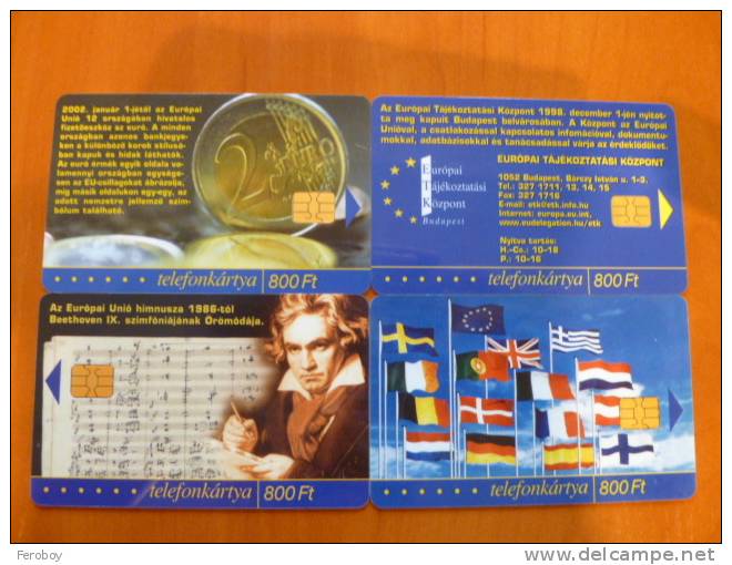 Hungary: Eu Puzzle 4 Pcs (flag, Coin, Beethoven, ..) - Lots - Collections