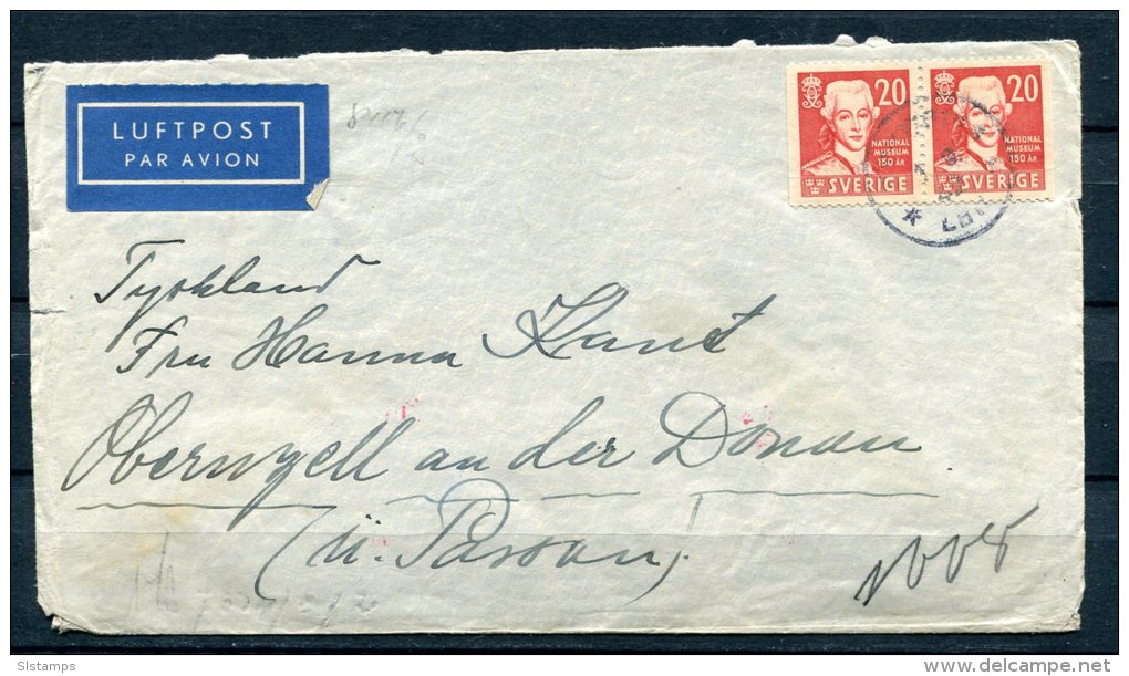 Sweden 1942 Cover Double Censored Horizontal Pair - Lettres & Documents