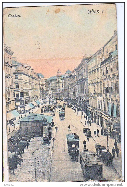 AK WIEN GRABEN Die Pferdebahn  ODOL Straßenbahn  OLD POSTCARD 1908 - Prater