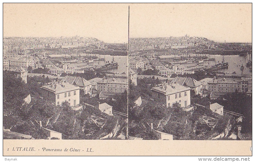 GENOVA66  --  ITALIA  ~~   GENOVA  --  STEREO CARD - Stereoskope - Stereobetrachter