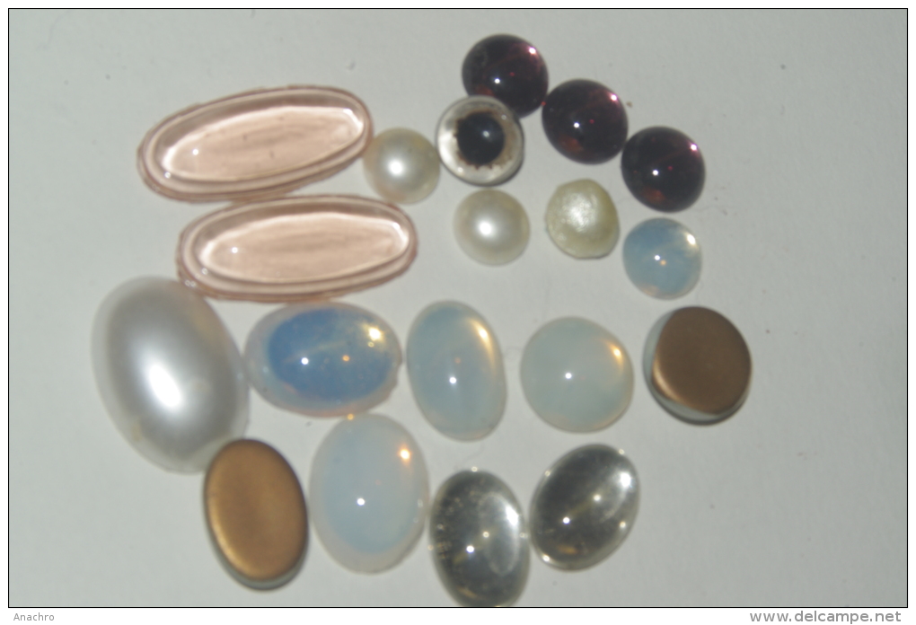 LOT De PIERRES PIERRERIES En VERRE Pour CREATION BIJOU ROSE OPALINE NACRE - Pearls