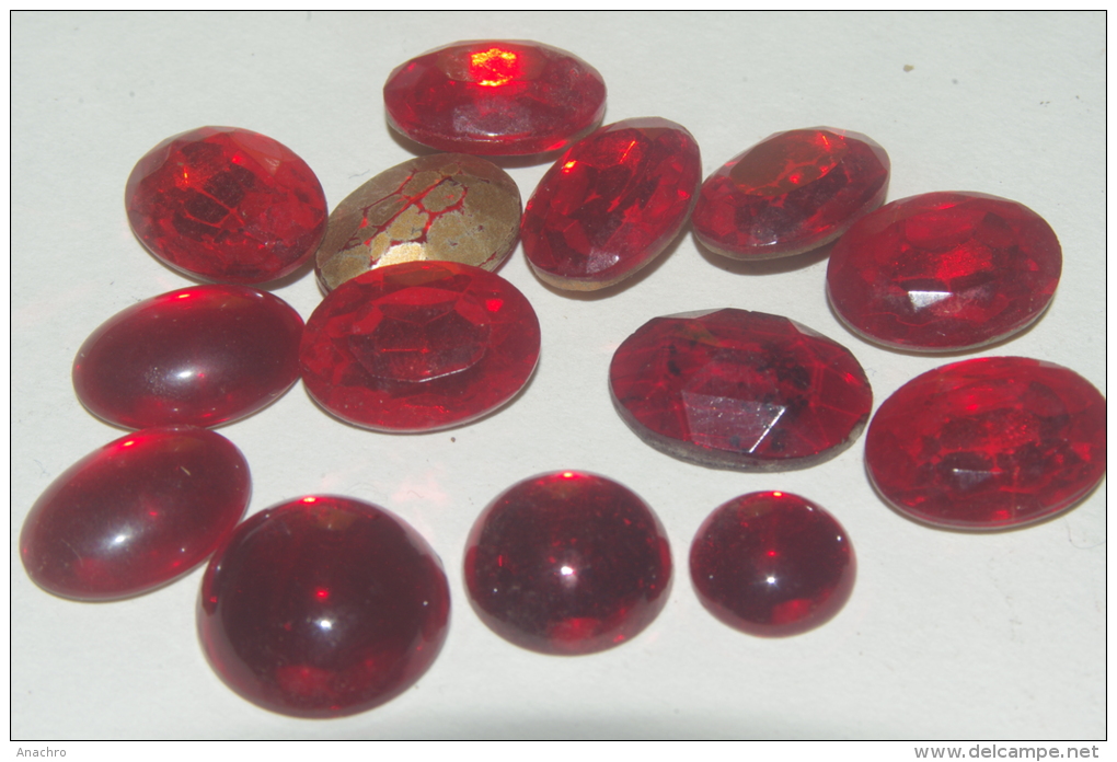 LOT De PIERRES PIERRERIES En VERRE Pour CREATION BIJOU ROUGE RUBIS à FACETTES - Perles