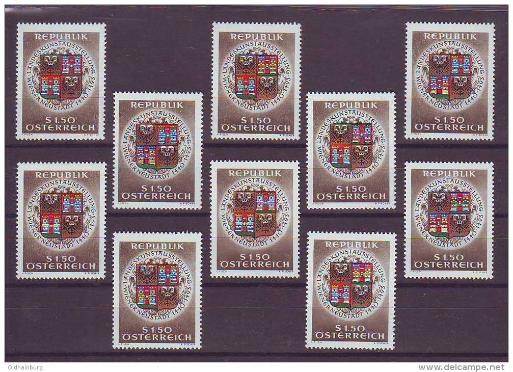 1171n: Kunstausstellung Wappen Wiener Neustadt, Legende Und 10 Stück ** Aus Österreich 1966 - Briefe U. Dokumente