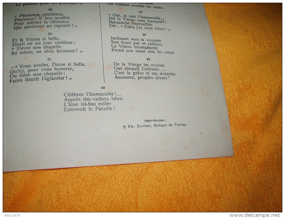 PETITE PARTITION ET CHANT / NOUVEL AVE MARIA DE LA GROTTE DE LOURDES PAR J.M. NOEL DARROS. DATE ?. - Partitions Musicales Anciennes