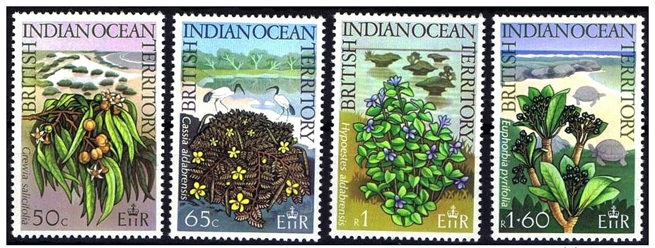 BRITISH INDIAN OCEAN TERR. (BIOT): Mi #78-81 Flora: Flowers, Trees / Fleurs, Arbres (1975) MNH ** / Neufs ** - Territoire Britannique De L'Océan Indien