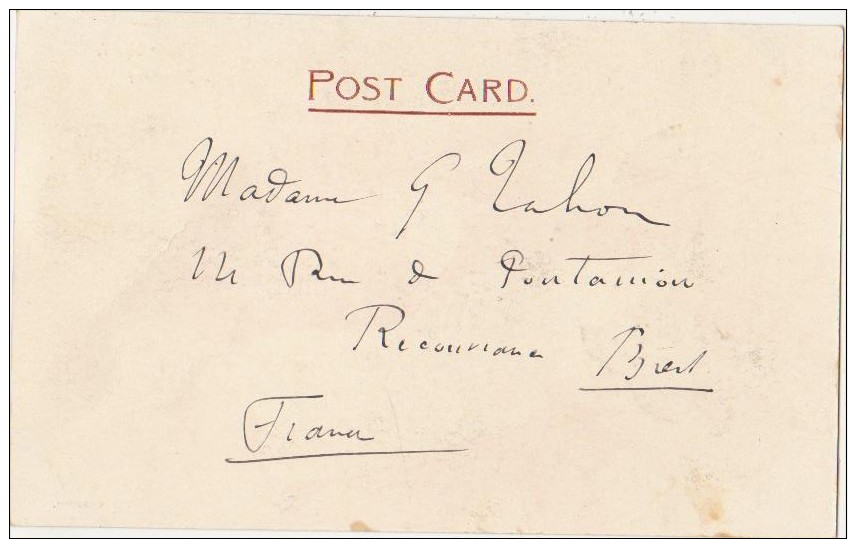 CPA PAKISTAN KARACHI Frere Hall Religion Mission Strange Envelope Stamp Reglued Front 1904 - Pakistan