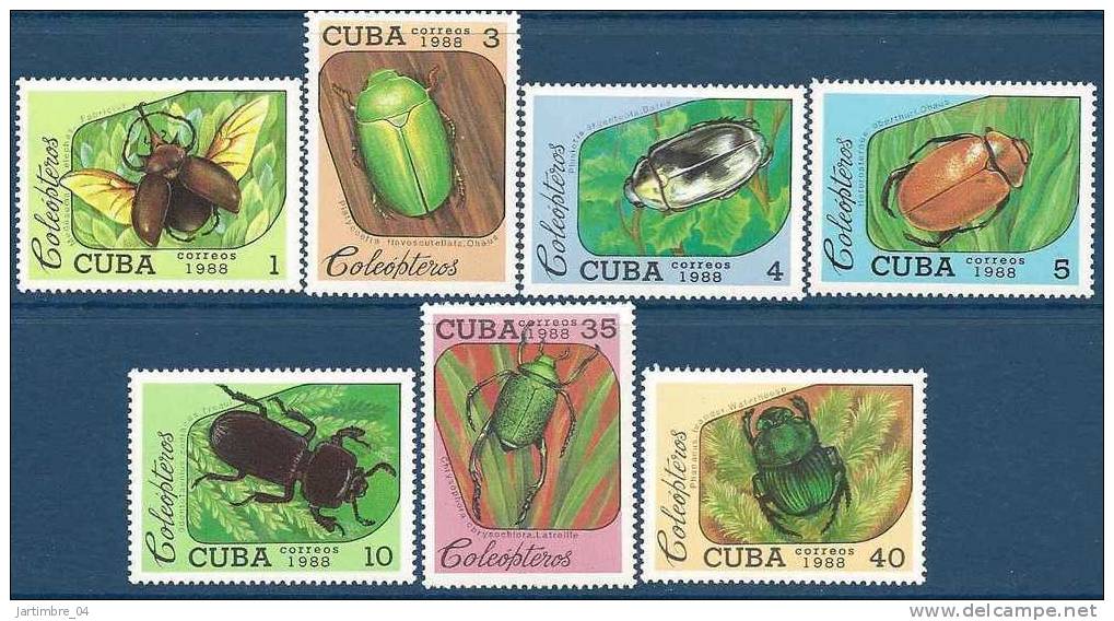 1988 CUBA 2857-63**  Insectes: Coleopteres Série Complète - Neufs