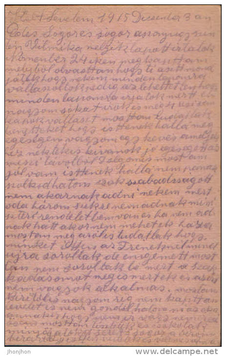 Romania/Hungary-Field Post Postcar 1915 K.u.k Infanterie Verpflegs-Kolonne 1/38 ,circulated To Nagyajta ,Ardeal- 2/scans - World War 1 Letters