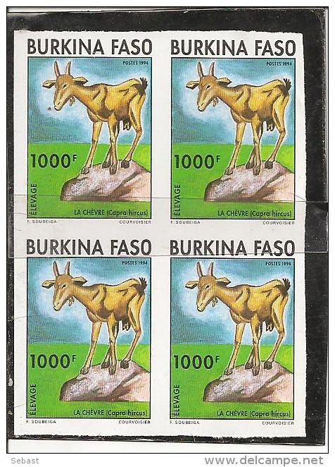 BLOC DE 4 TIMBRES NEUFS NON DENTELES DU BURKINA DE 1994 N° MICHEL 1324 - Burkina Faso (1984-...)