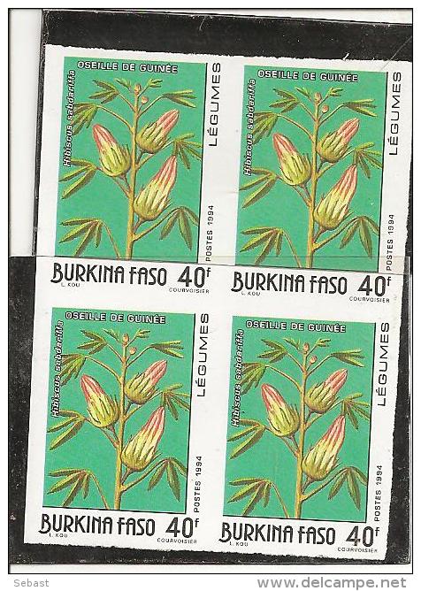 BLOC DE 4 TIMBRES NEUFS NON DENTELES DU BURKINA DE 1994 N° MICHEL 1318 - Burkina Faso (1984-...)