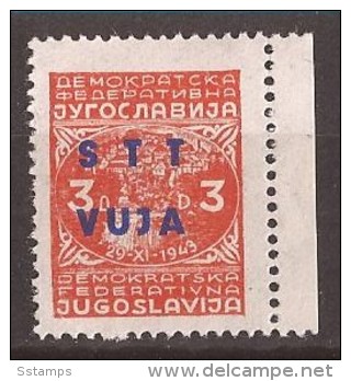 TRIESTE B ITALIA JUGOSLAVIJA UHRMARKE 476 Zb Pap-DUENN NICHT IM KATALOG MIT UEBERDRUCK RRR - Mint/hinged