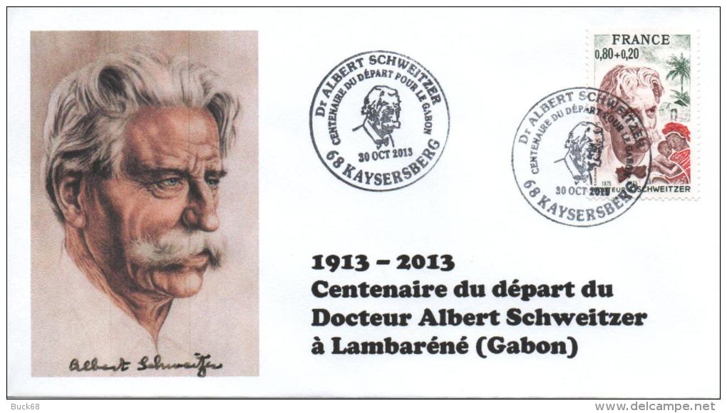 Cachet Temporaire Albert SCHWEITZER Expo KAYSERSBERG 100 Ans Départ Gabon 07 - Albert Schweitzer