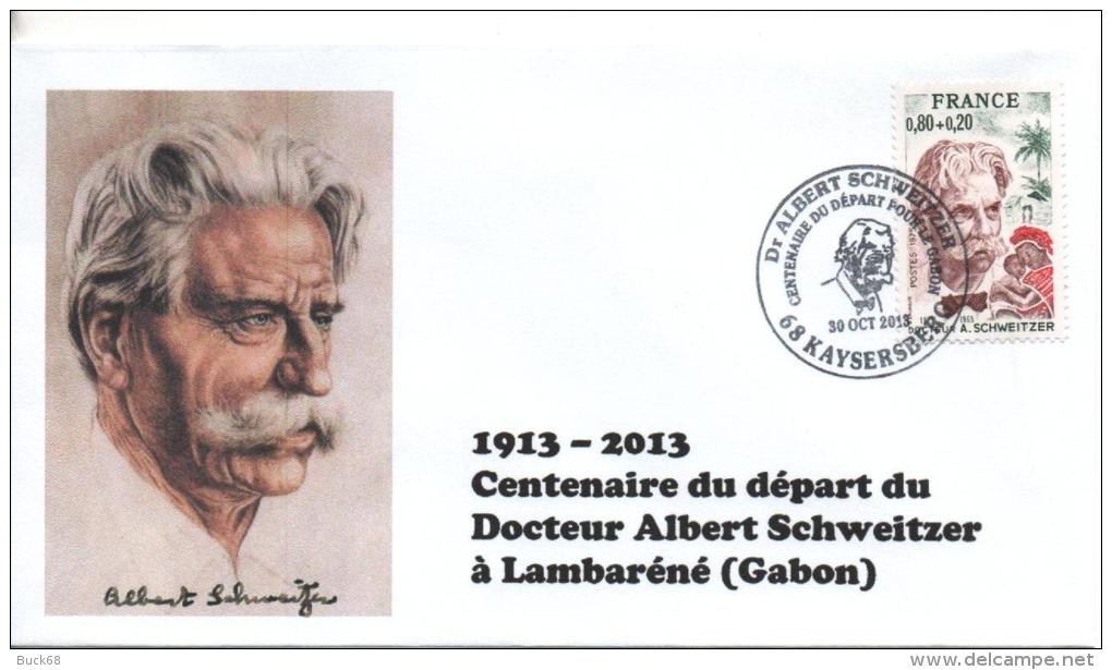 Cachet Temporaire Albert SCHWEITZER Expo KAYSERSBERG 100 Ans Départ Gabon 09 - Albert Schweitzer