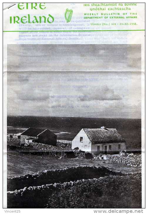 JOURNAL JOURNAUX IRLANDAIS EIRE IRELAND IRIS IRISH WEEKLY BULLETIN OF THE  DEPARTEMENT OF EXTERNAL AFFAIRS DUBLIN  PAPER - News/ Current Affairs