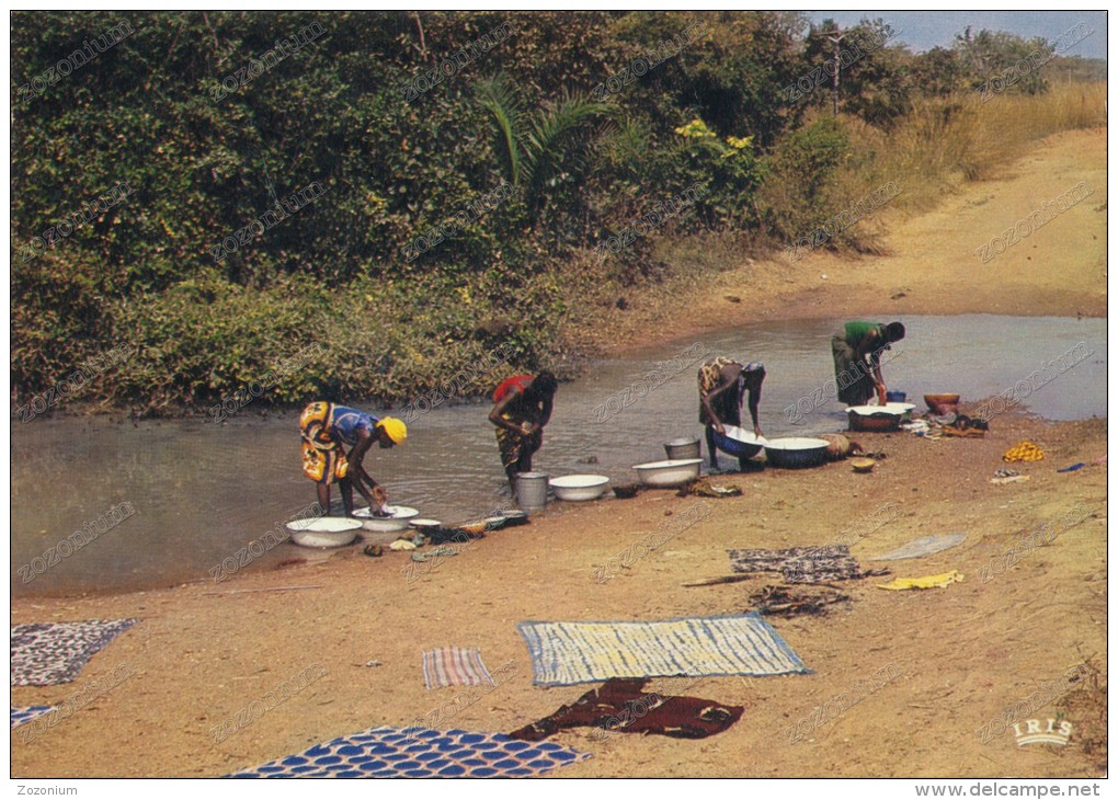 AFRICA IN COULEURS 8228 -Lavandière, Washerwoman,  River, Vintage Old Postcard - Sin Clasificación