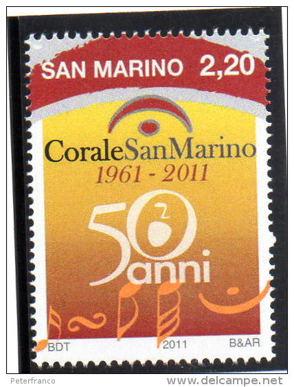 2011 San Marino- Corale San Marino - Unused Stamps