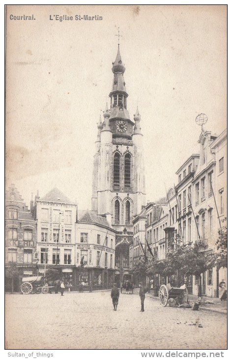 Cpa/pk Fotokaart 1910 Courtrai Kortrijk L´église St-Martin Van De Kerckhove Depreitere Coffres-forts - Kortrijk