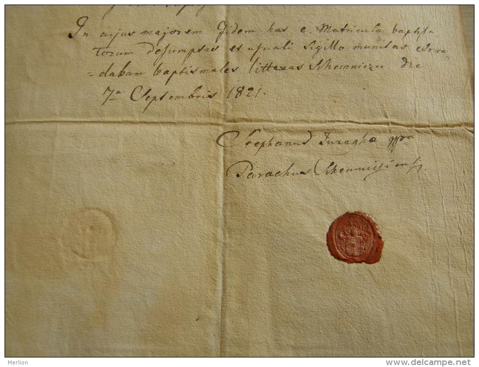 Old Document - 1821- Chemnitz - Parochia Chemnicziensis -  Michael Münich - Stephanus Juragha  TM029.2 - Birth & Baptism