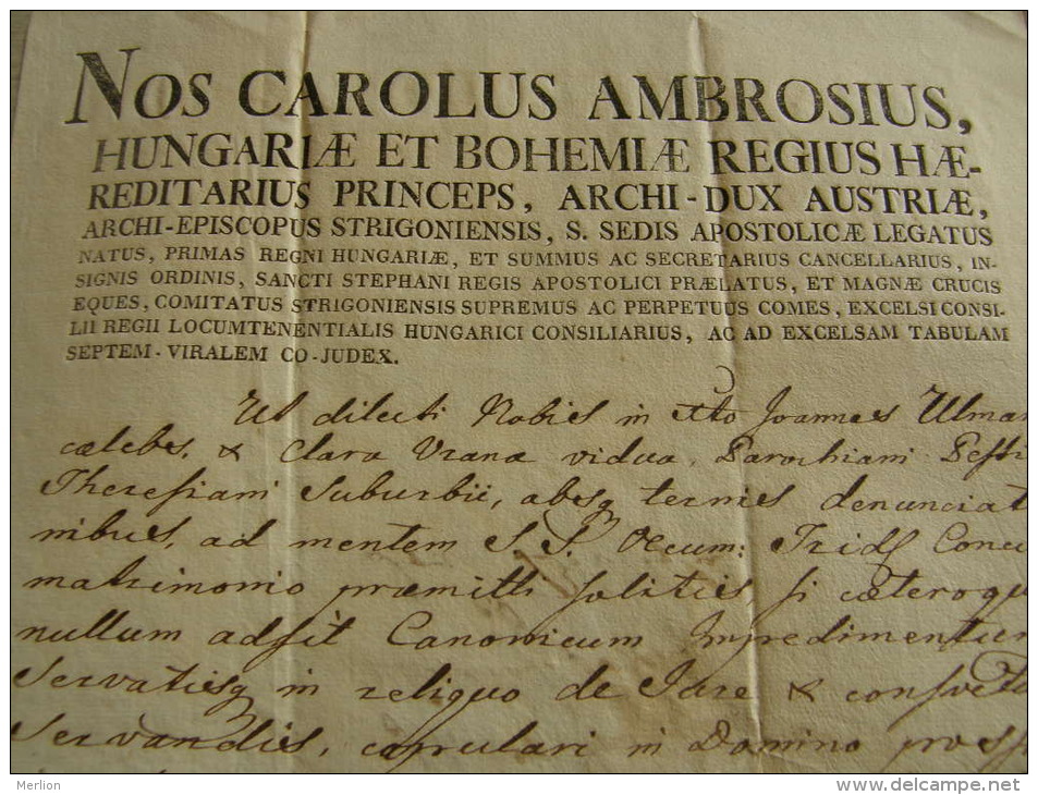 Hungary - Carolus Ambrosius - Georgius Kurbély - Budae 1808 - Joannes Ulmann -Clara Vrana  - TM029.4 - Naissance & Baptême