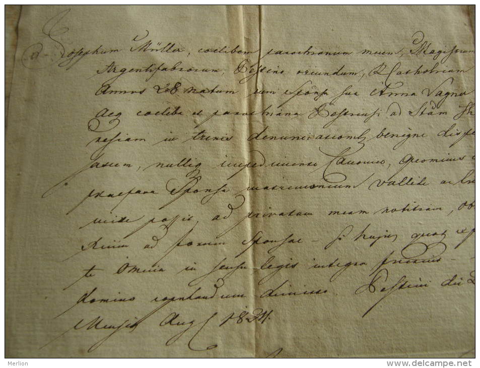 Hungary -  Pestini - 1824 - Josephus Müller -Anna Vagna  - TM029.6 - Naissance & Baptême