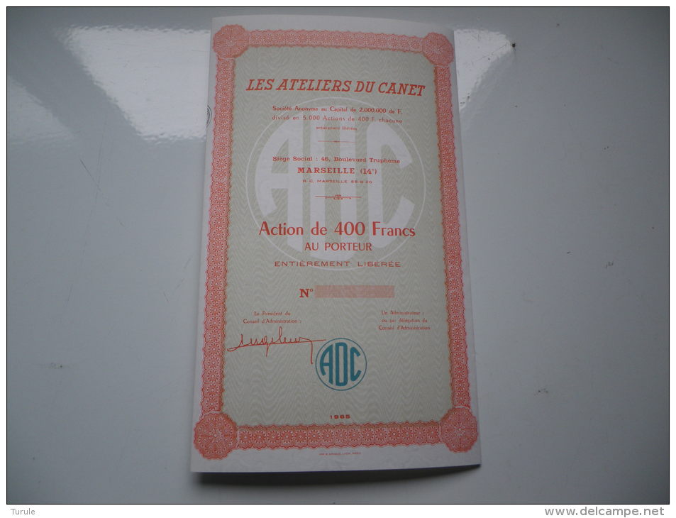 LES ATELIERS DU CANET (400 Francs) MARSEILLE (1965) - Other & Unclassified