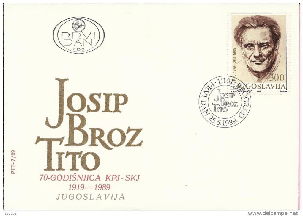 Josip Broz Tito, Beograd, 25.5.1989., Yugoslavia , FDC PTT-7/89 - FDC