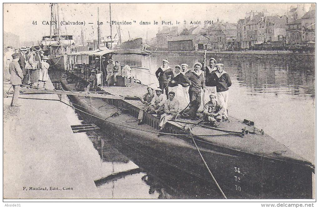 CAEN - Le " Pluviôse " Dans Le Port Le 7 Août 1911 - Caen