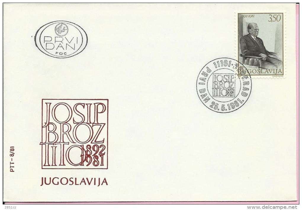 Josip Broz Tito, Beograd, 25.5.1981., Yugoslavia , FDC PTT-8/81 - FDC