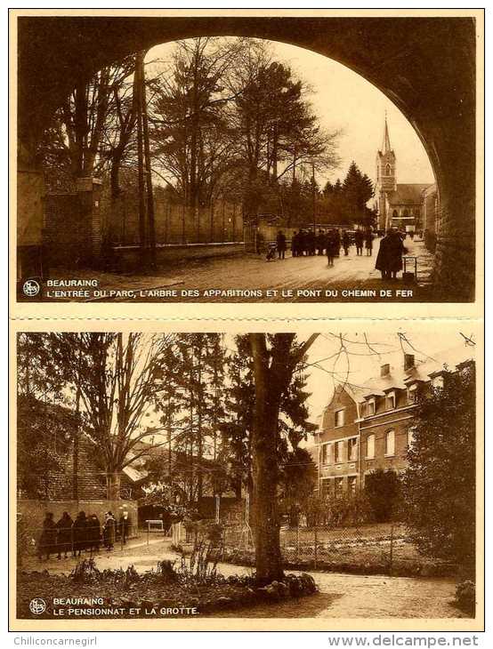 Beauraing Et Sa Grotte - Animée - 10 Cartes Vues à Déplier - Le Pensionnat - Pont Du Chemin De Fer - NELS - 1933 - Beauraing