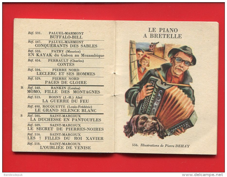 CARNET CALENDRIER ROUGE ET OR  BIBLIOTHEQUE CATALOG  1957  NOMBREUSES ILLUSTRATIONS COULEUR  DIMPRE DEHAY BOXE ACCORDEON - Petit Format : 1941-60