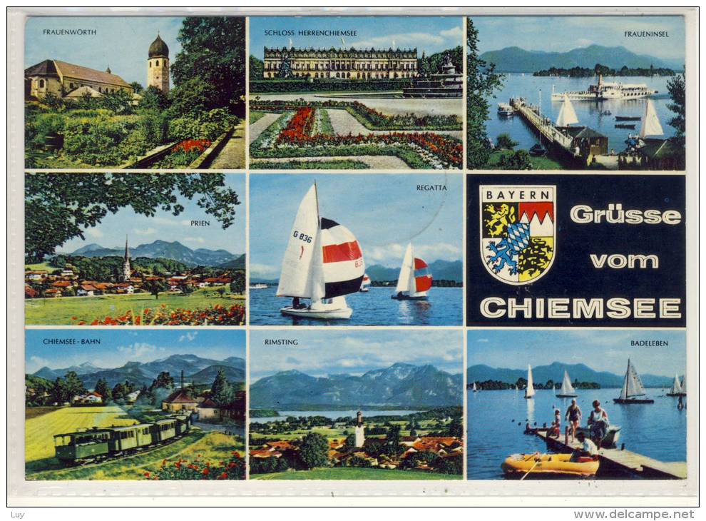 Grüsse Vom CHIEMSEE - Mehrbildkarte M. Chiemsee-Bahn ....., PSM - Chiemgauer Alpen