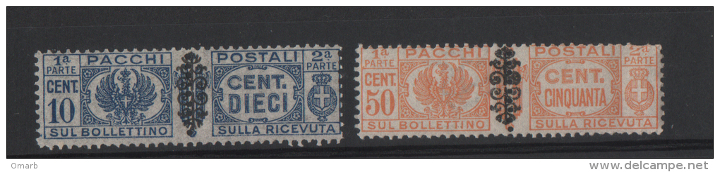 Fra198 Luogotenenza Re Umberto II, Pacchi Postale Soprastampa Con Fregio Nero Al Centro, N.49 N.52 - Paketmarken