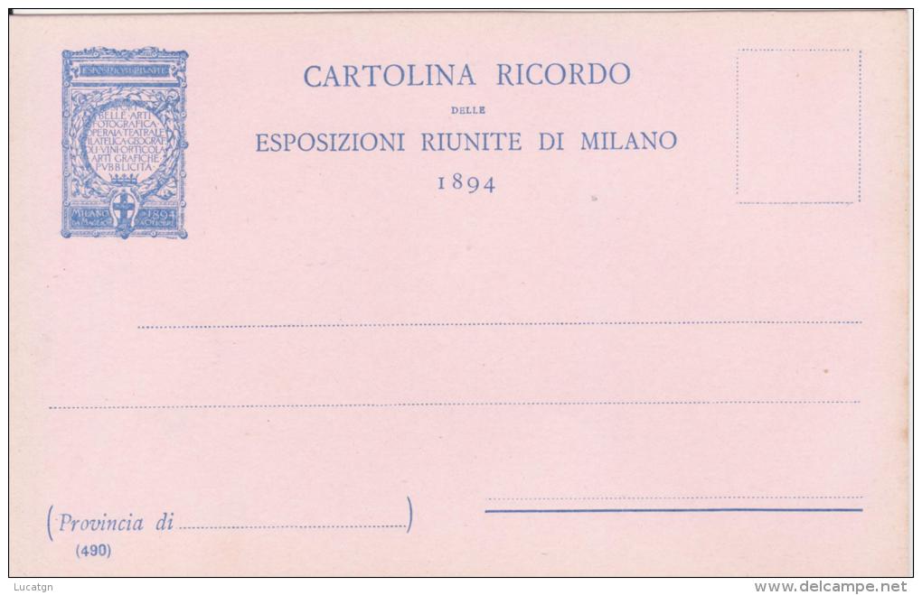 Cartolina Esposizioni Riunite Di Milano 1894 - Esposizioni
