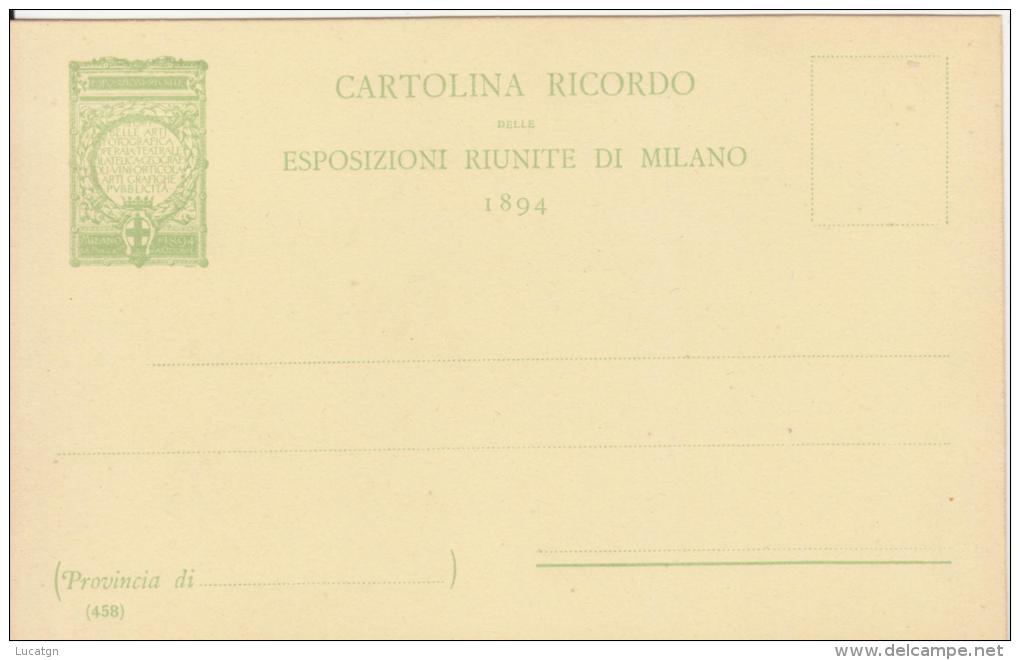 Cartolina Esposizioni Riunite Di Milano 1894 - Tentoonstellingen