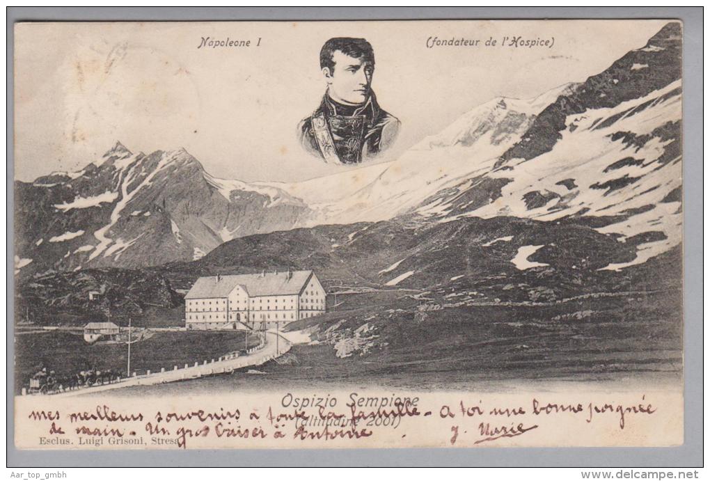 Heimat VS Simplon-Hospiz (Valais) 1903-08-13 Langstempel Auf Ansichtskarte - Lettres & Documents