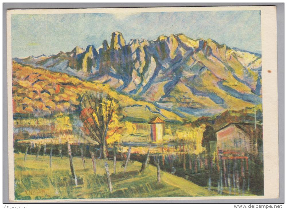 Heimat TI Losone 1946-08-08 Aushilfsstempel Auf Ansichtskarte - Storia Postale