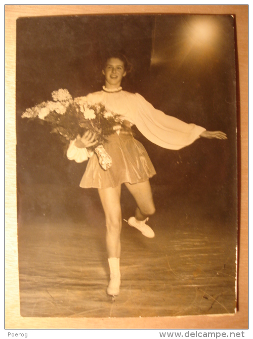 PHOTO DE 1948 - MISS OSBORNE PALAIS DES GLACES PATINEUSE PATINAGE  - Danse  - Tirage D'époque FOUCHAT INP PHOTOS PARIS - Sports