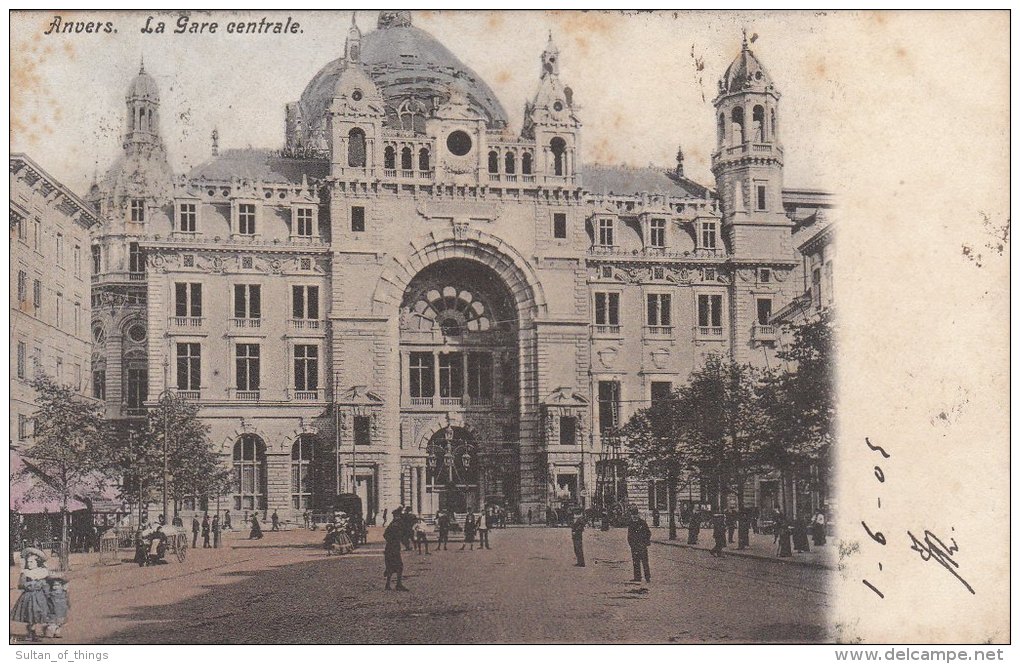 Cpa/pk 1905 Antwerpen Anvers La Gare Centrale KLEUR COLOR - Antwerpen